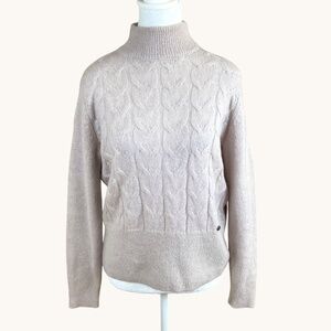 Ted Baker Sweater Cable Knit Wool Blend Pale Pink (2, M)